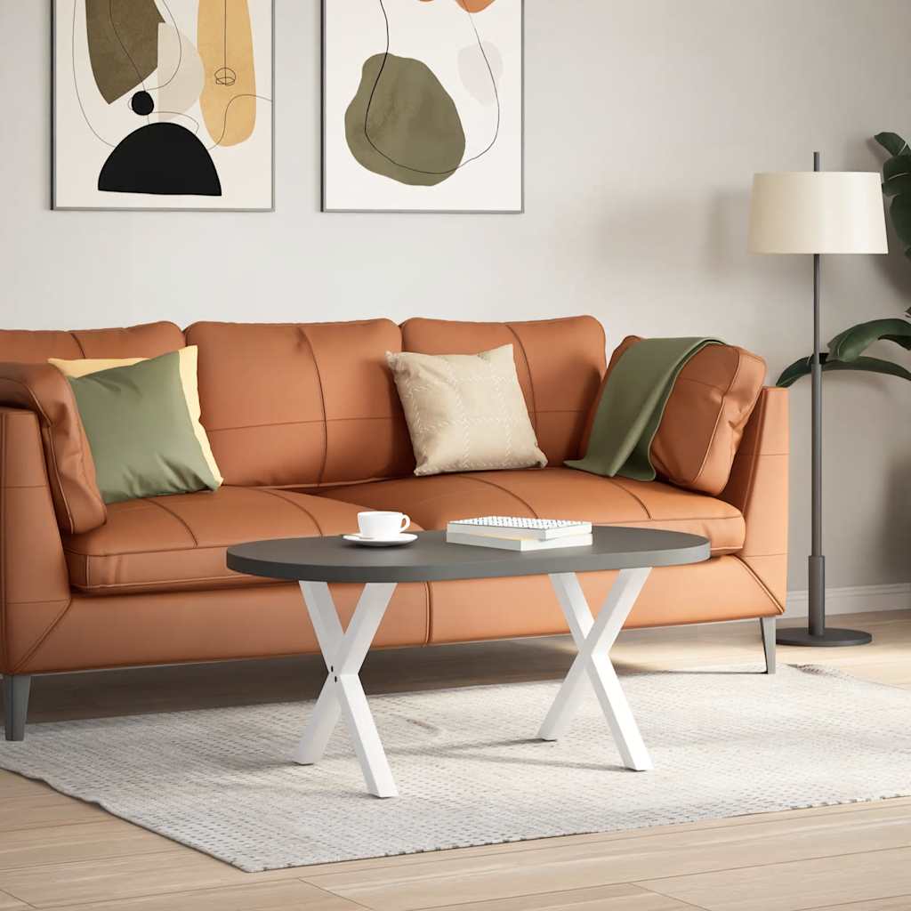 2 db fehér, X alakú acél dohányzóasztal láb 60 x (42-43) cm