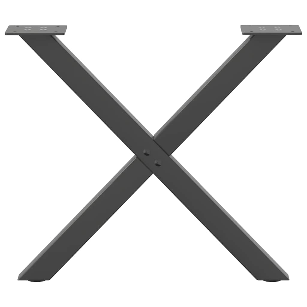 2 db antracitszürke X-alakú acél dohányzóasztal láb 60 x (42-43) cm