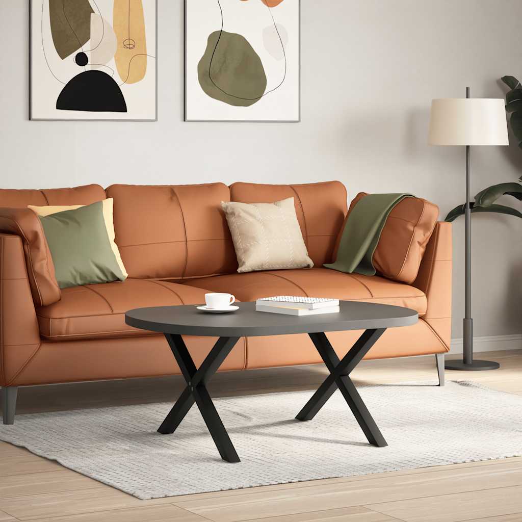 2 db fekete, X alakú acél dohányzóasztal láb 70 x (42-43) cm