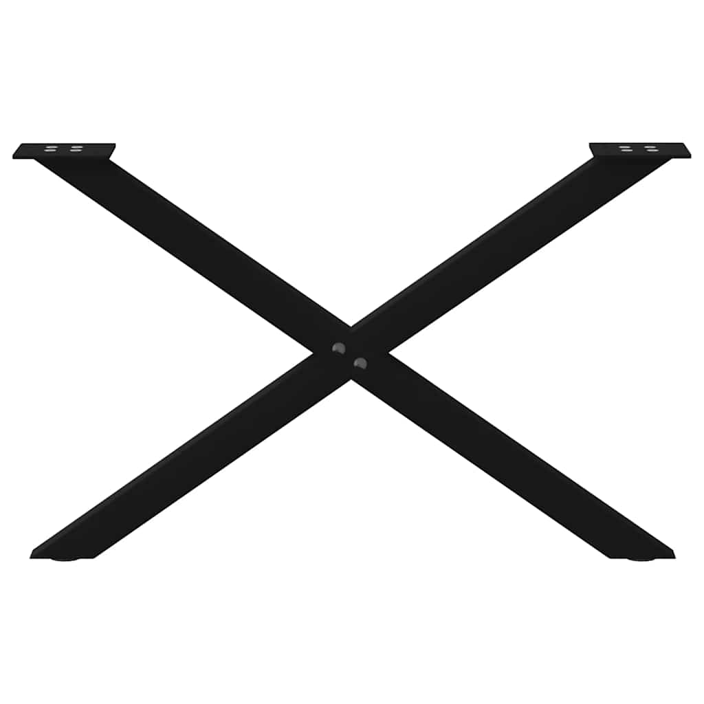 2 db fekete, X alakú acél dohányzóasztal láb 70 x (42-43) cm