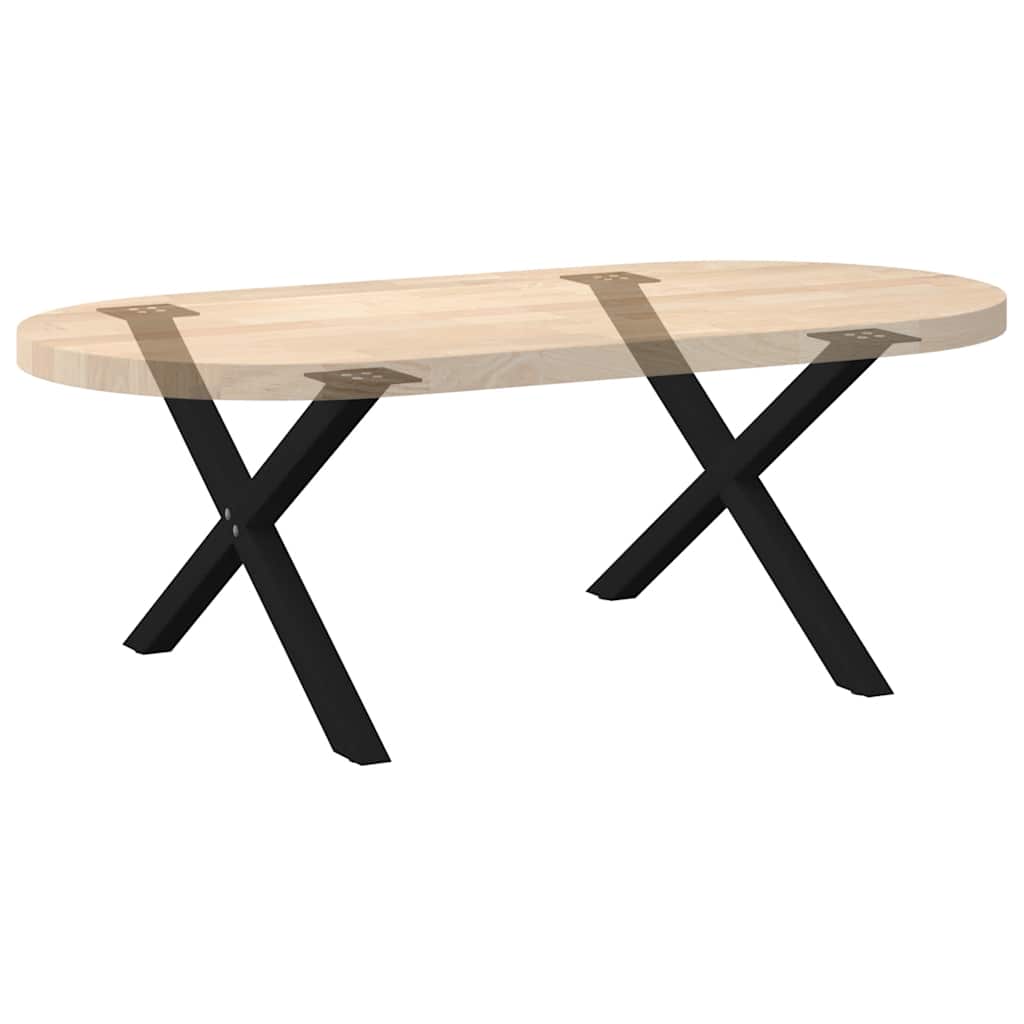 2 db fekete, X alakú acél dohányzóasztal láb 70 x (42-43) cm