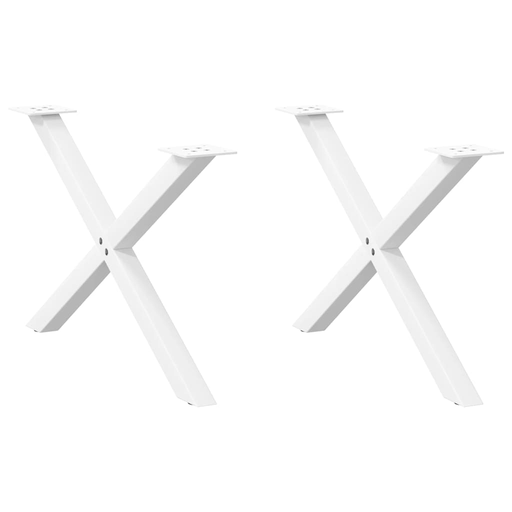 2 db fehér, X alakú dohányzóasztal láb 70 x (42-43) cm acél