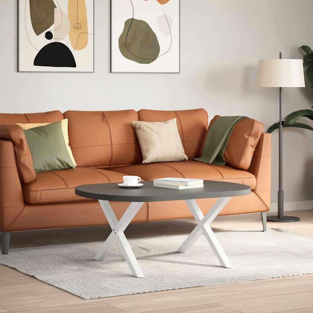 2 db fehér, X alakú dohányzóasztal láb 70 x (42-43) cm acél