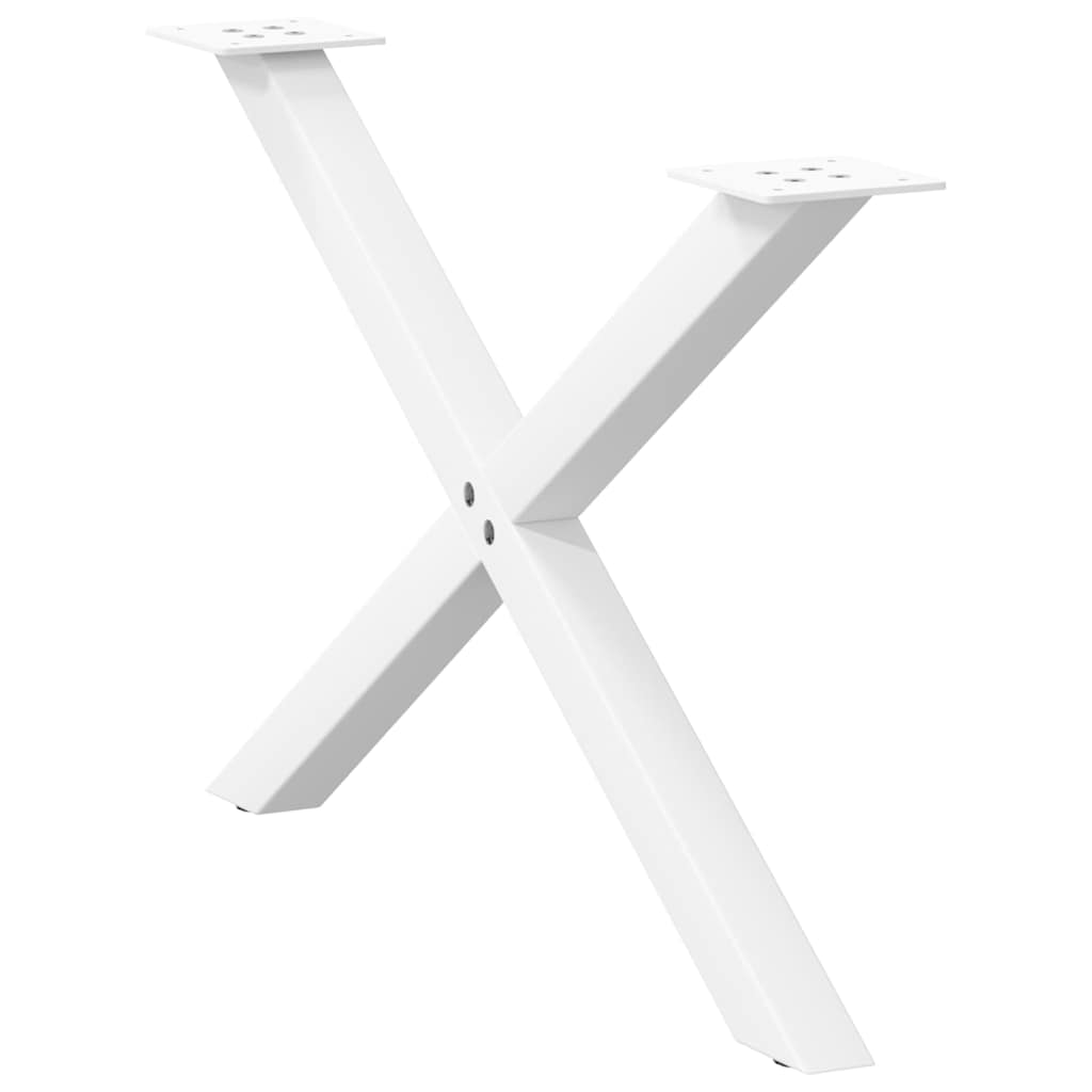 2 db fehér, X alakú dohányzóasztal láb 70 x (42-43) cm acél