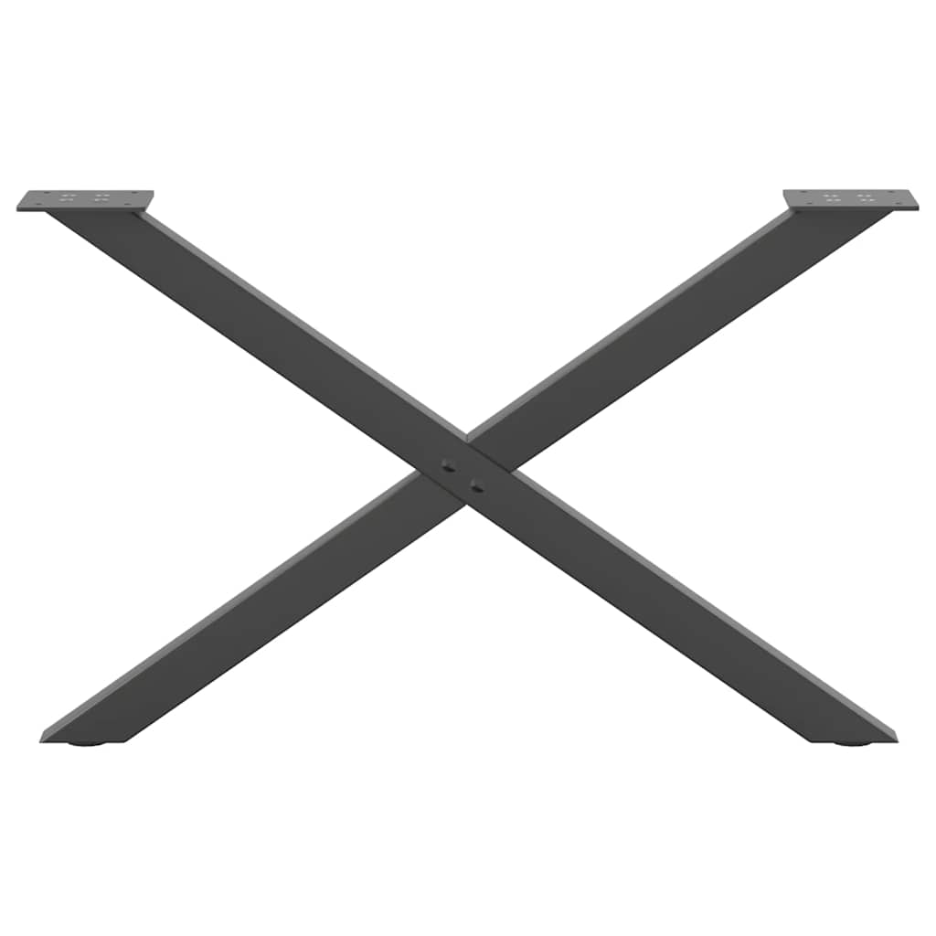 2 db antracitszürke X-alakú acél dohányzóasztal láb 70 x (42-43) cm