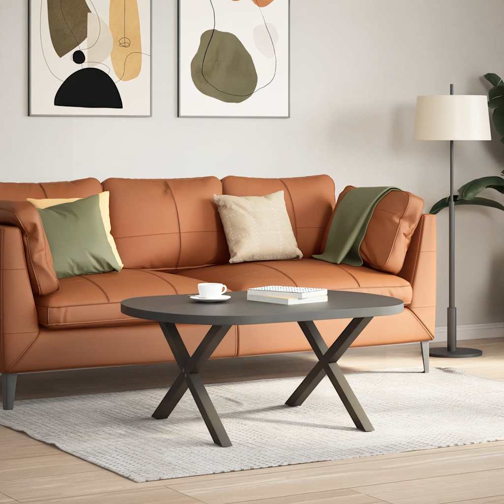 2 db X alakú natúr acél dohányzóasztal láb 70 x (42-43) cm