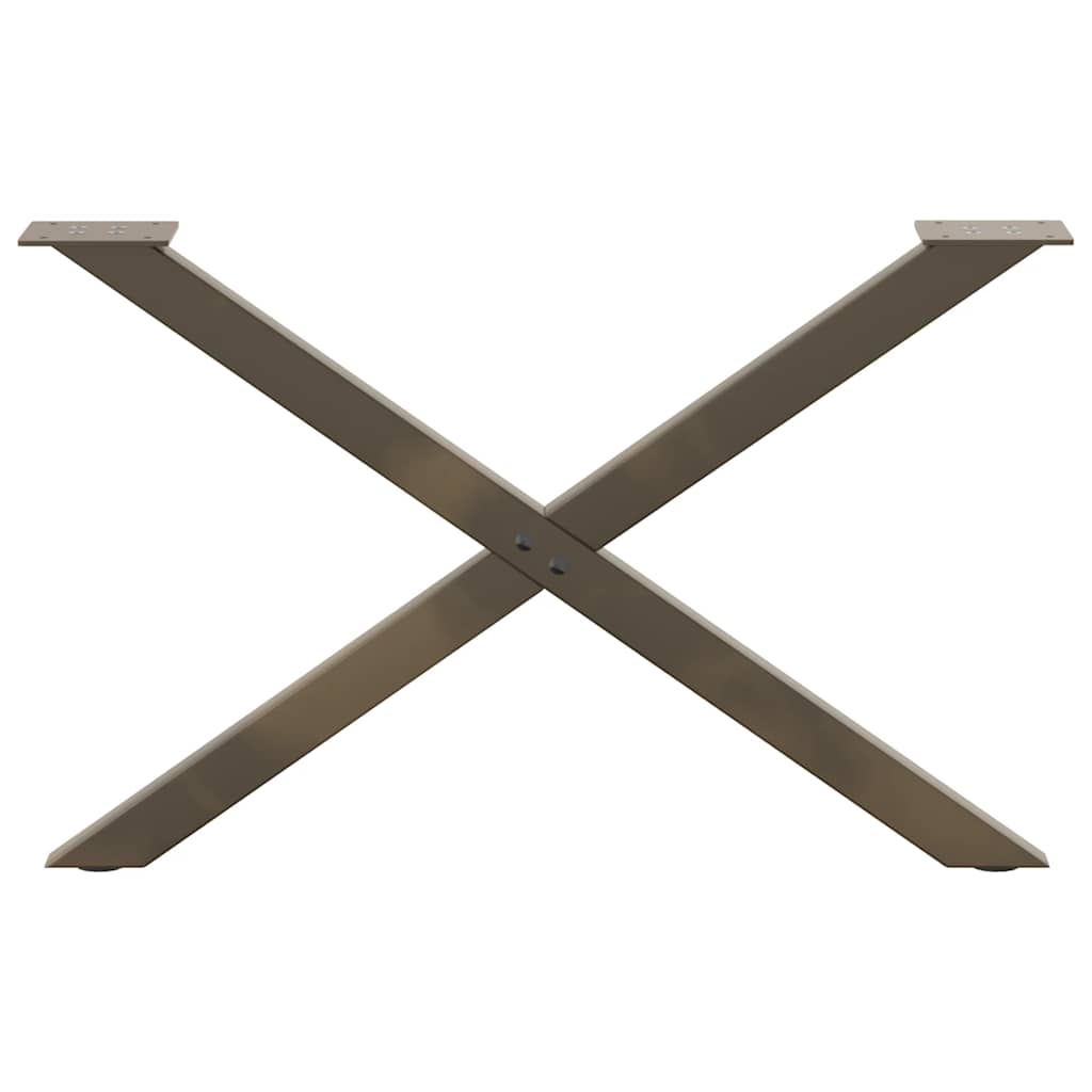 2 db X alakú natúr acél dohányzóasztal láb 70 x (42-43) cm
