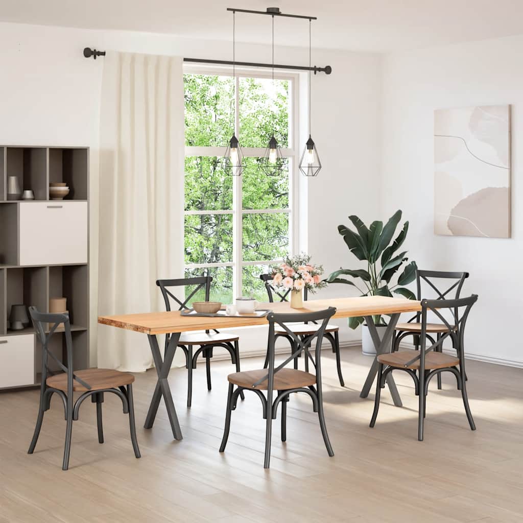 2 db antracitszürke X-alakú acél étkezőasztalláb 57x(72-73) cm