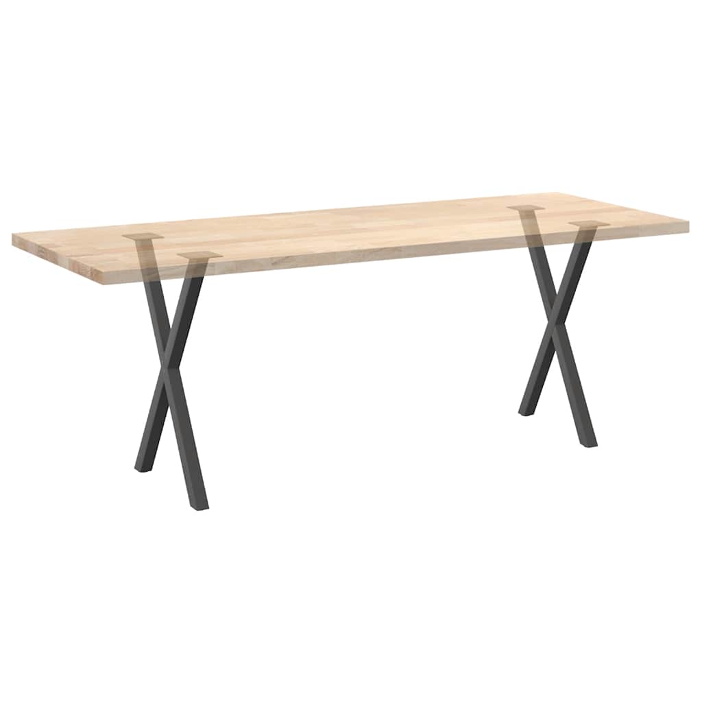 2 db antracitszürke X-alakú acél étkezőasztalláb 57x(72-73) cm