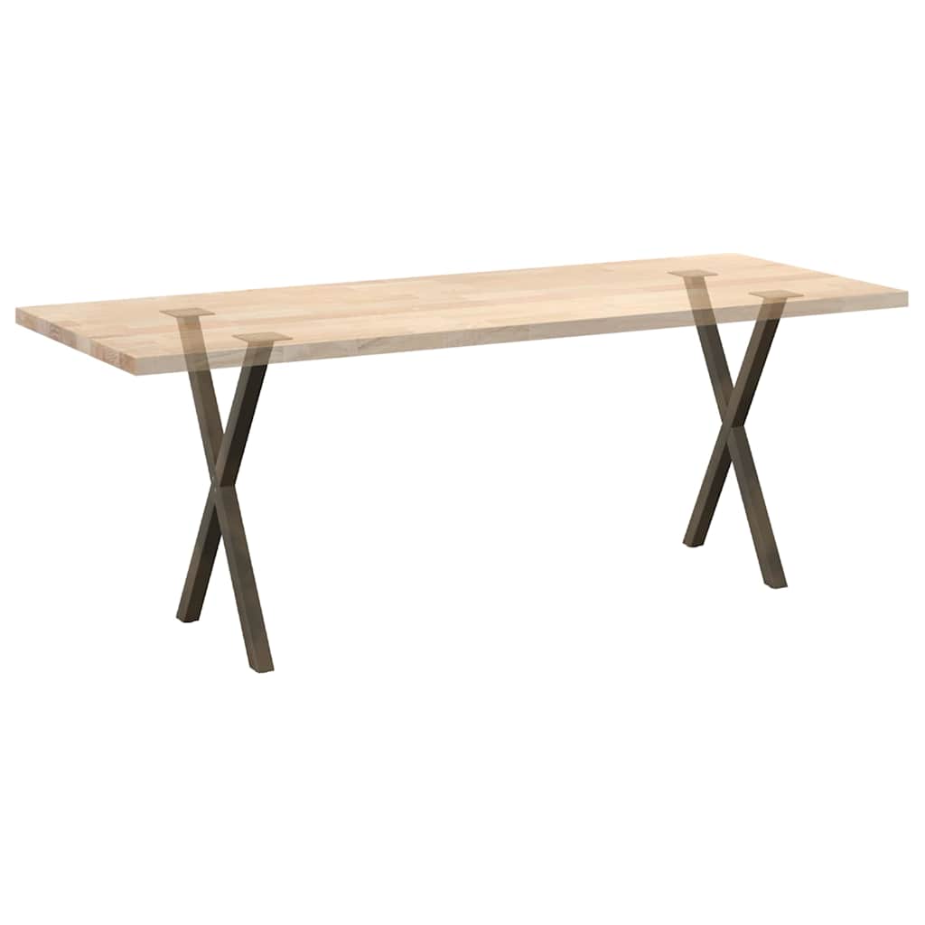 2 db X alakú étkezőasztal láb natúr acélból 57 x (72-73) cm acél