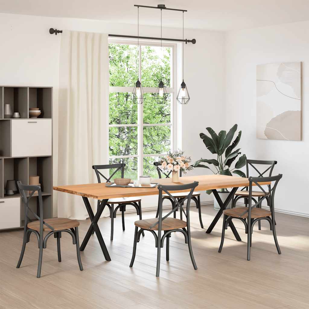 2 db X alakú étkezőasztal láb fekete, 70 x (72-73) cm acél