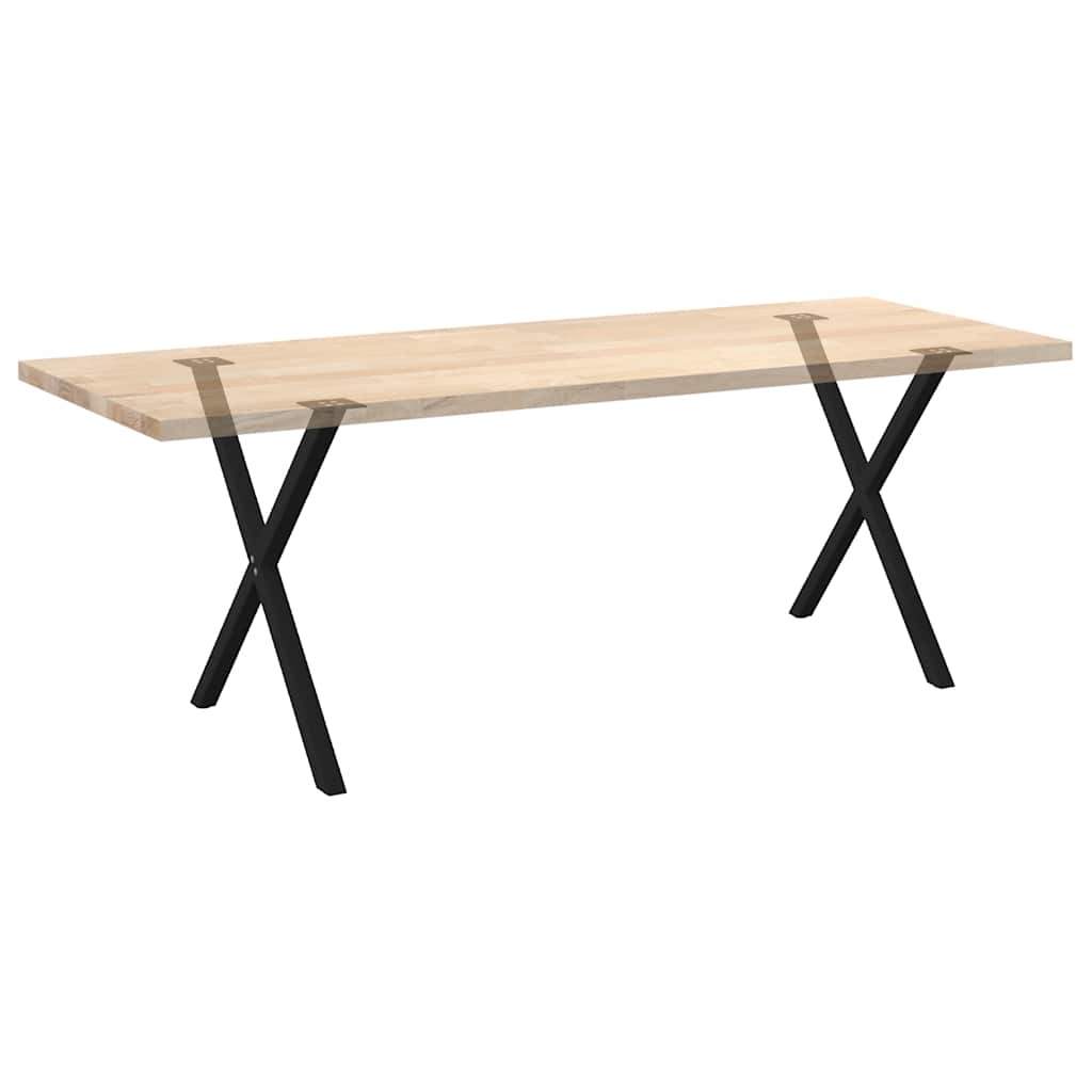 2 db X alakú étkezőasztal láb fekete, 70 x (72-73) cm acél