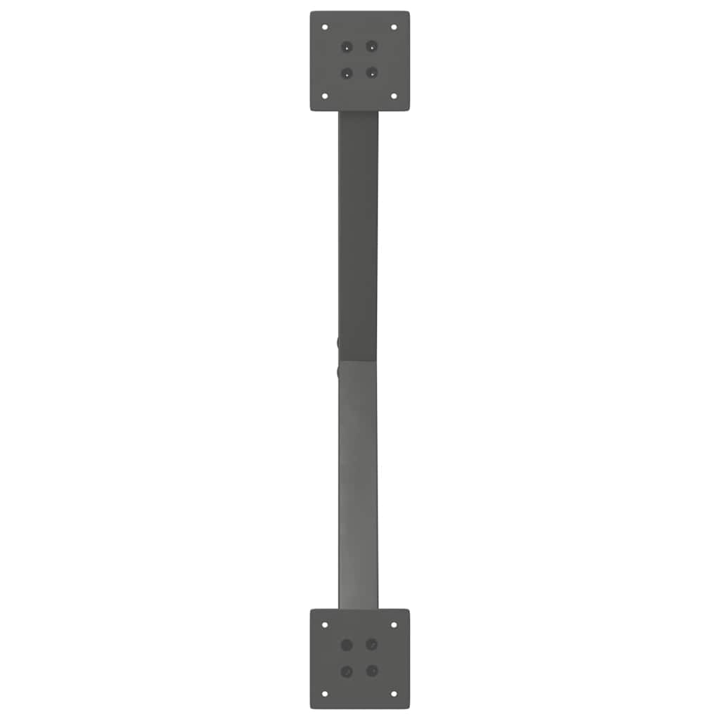 2 db antracitszürke X alakú acél étkezőasztal láb 80x(72-73) cm