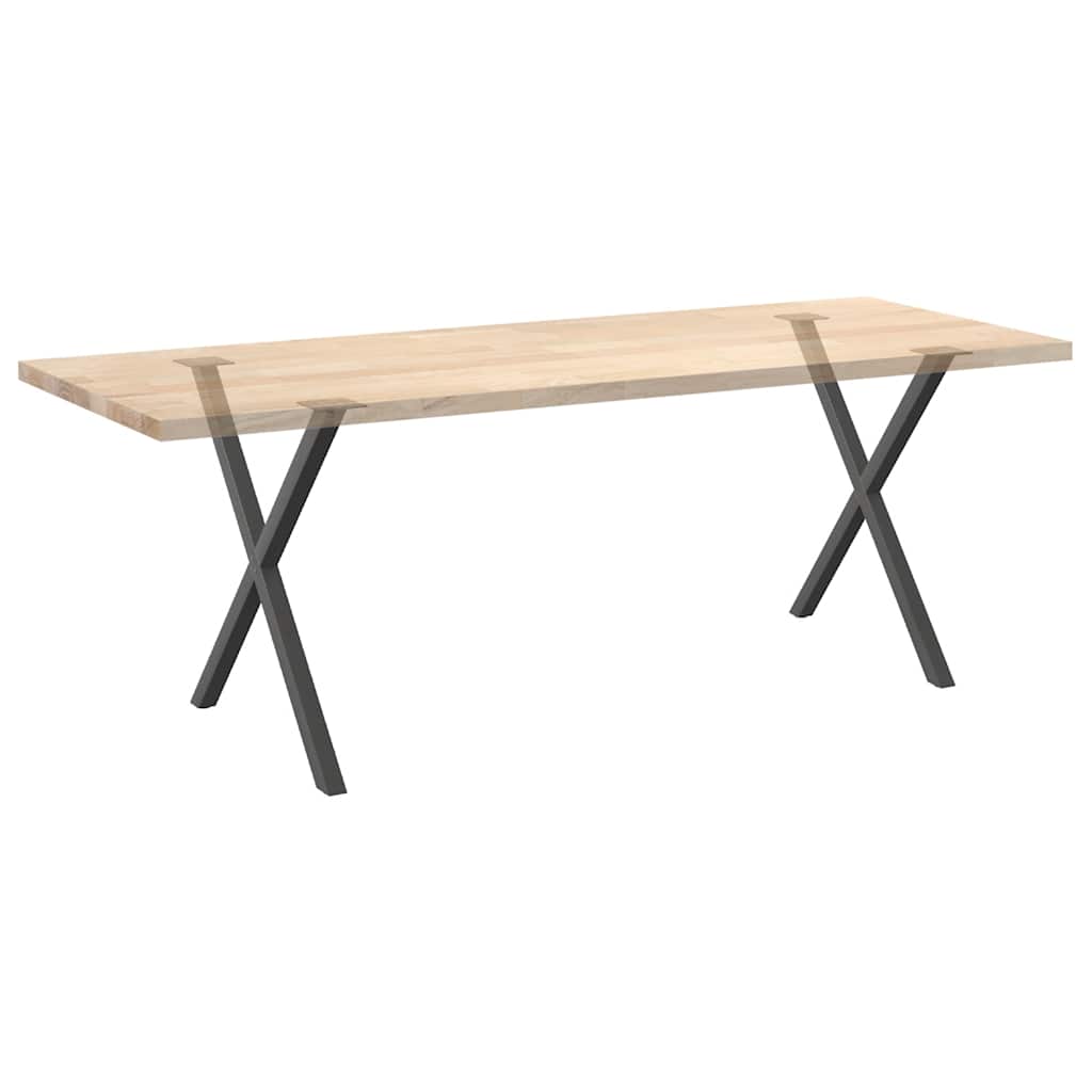 2 db antracitszürke X alakú acél étkezőasztal láb 80x(72-73) cm