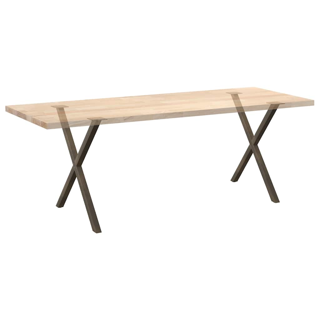 2 db X alakú étkezőasztal láb natúr acél 80x(72-73) cm acél