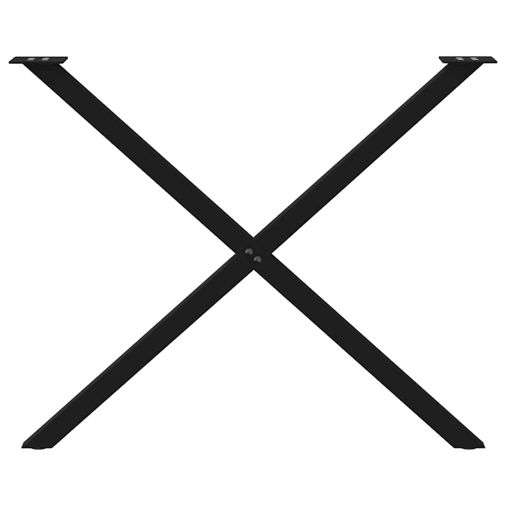 2 db X alakú étkezőasztal láb fekete, 90 x (72-73) cm acél
