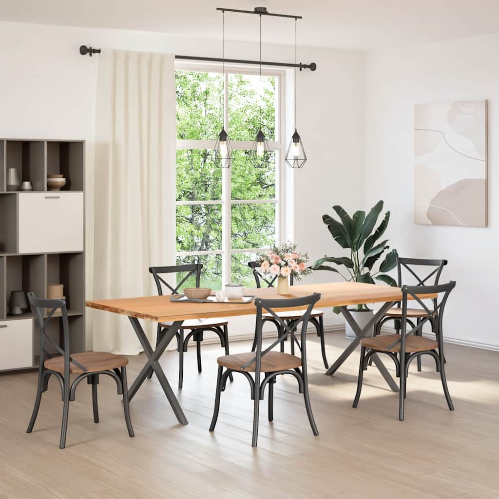 2 db antracitszürke X alakú acél étkezőasztal láb 90 x (72-73) cm