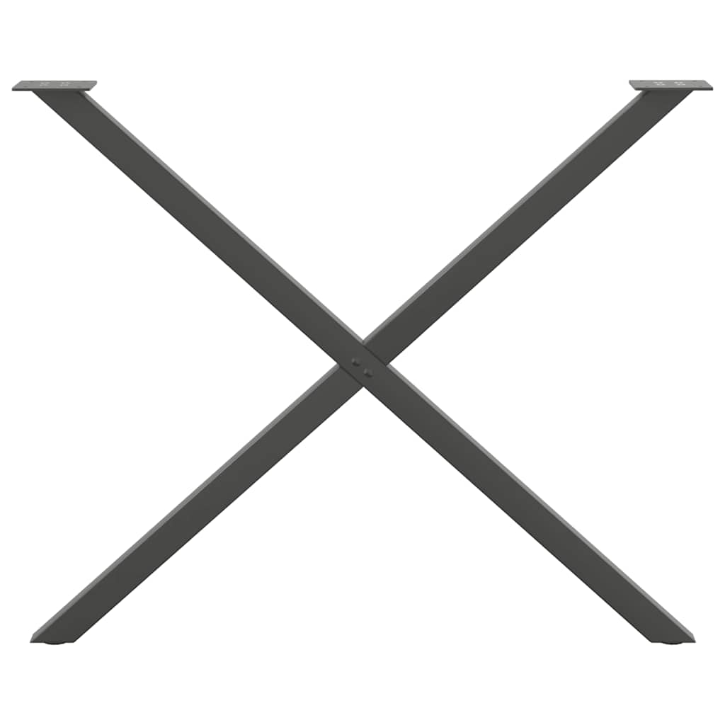 2 db antracitszürke X alakú acél étkezőasztal láb 90 x (72-73) cm
