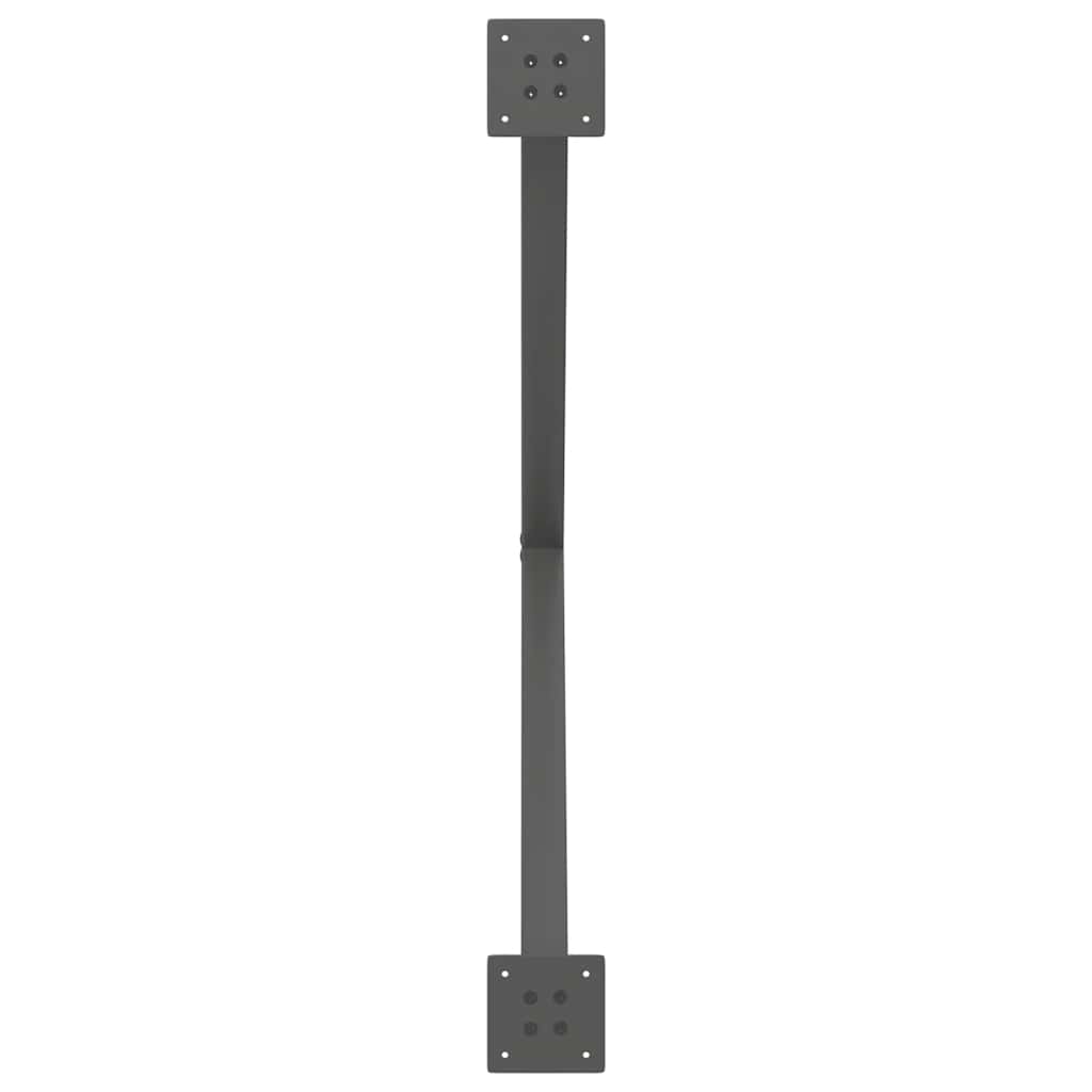 2 db antracitszürke X alakú acél étkezőasztal láb 90 x (72-73) cm