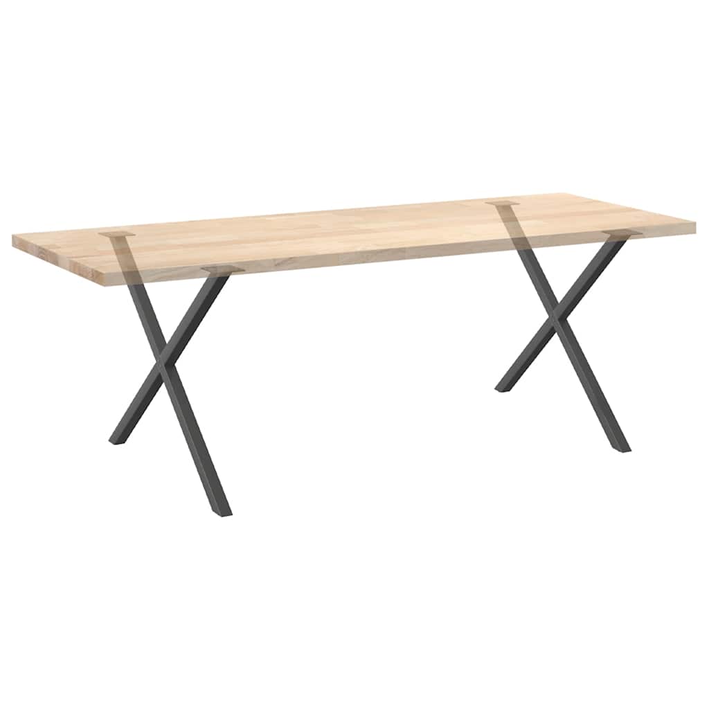 2 db antracitszürke X alakú acél étkezőasztal láb 90 x (72-73) cm