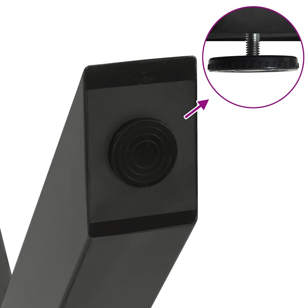 2 db antracitszürke X alakú acél étkezőasztal láb 90 x (72-73) cm