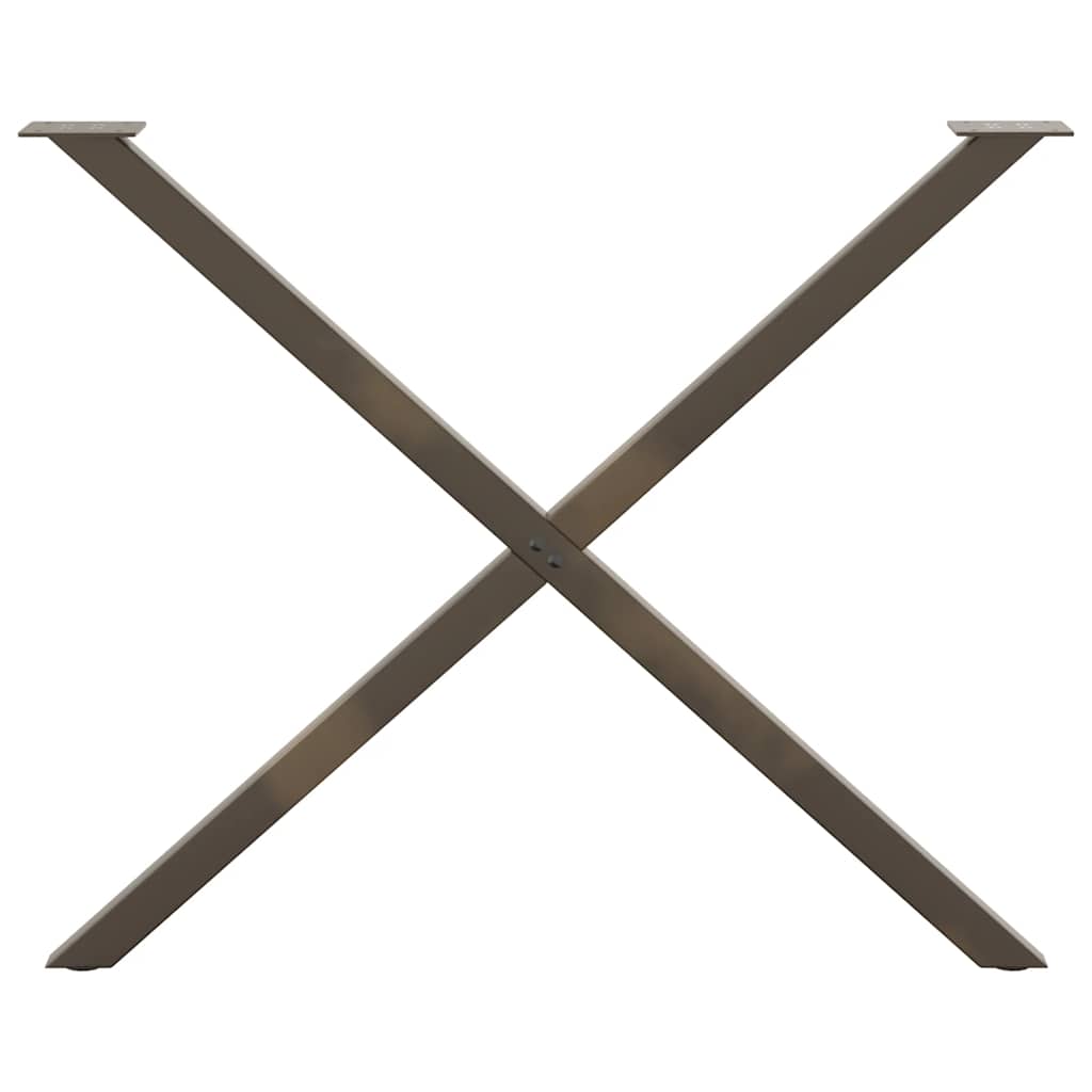 2 db X alakú étkezőasztal láb natúr acél 90 x (72-73) cm acél