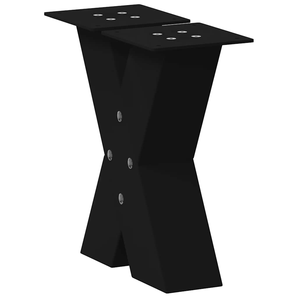 2 db fekete, X alakú acél dohányzóasztal láb 30 x (30-31) cm