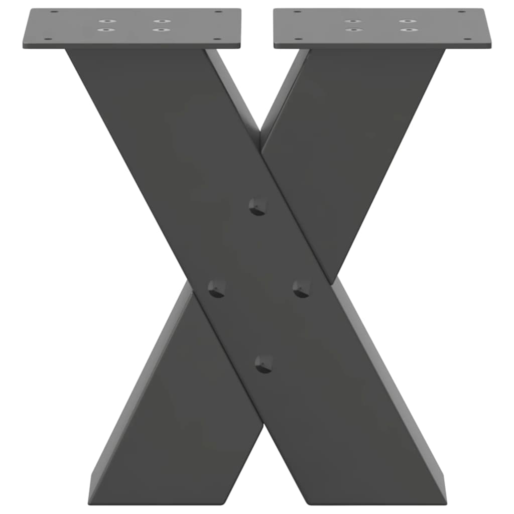2 db antracitszürke X alakú acél dohányzóasztal láb 30x(30-31) cm