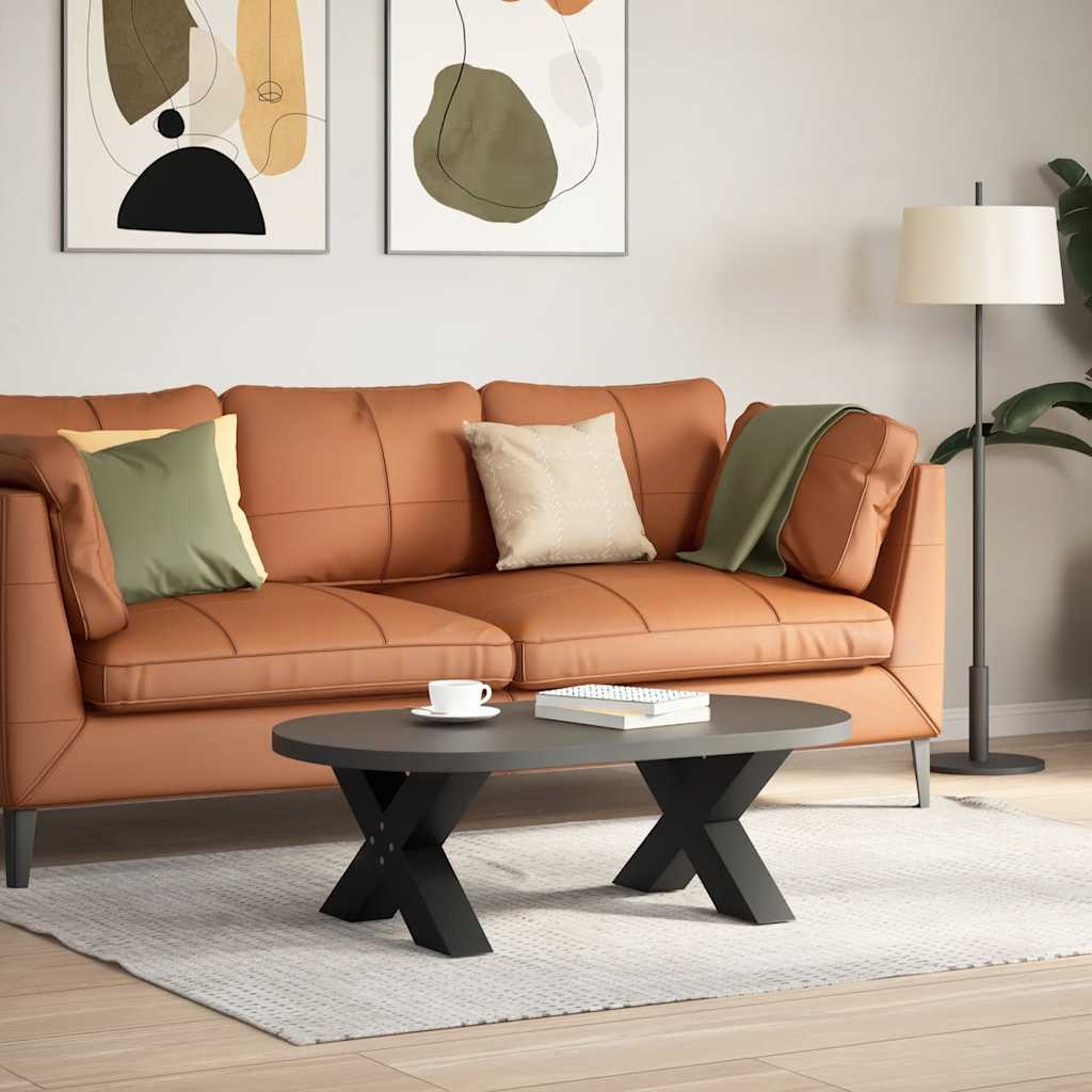 2 db fekete, X alakú acél dohányzóasztal láb 50 x (30-31) cm