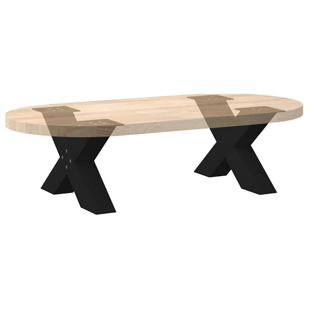 2 db fekete, X alakú acél dohányzóasztal láb 50 x (30-31) cm