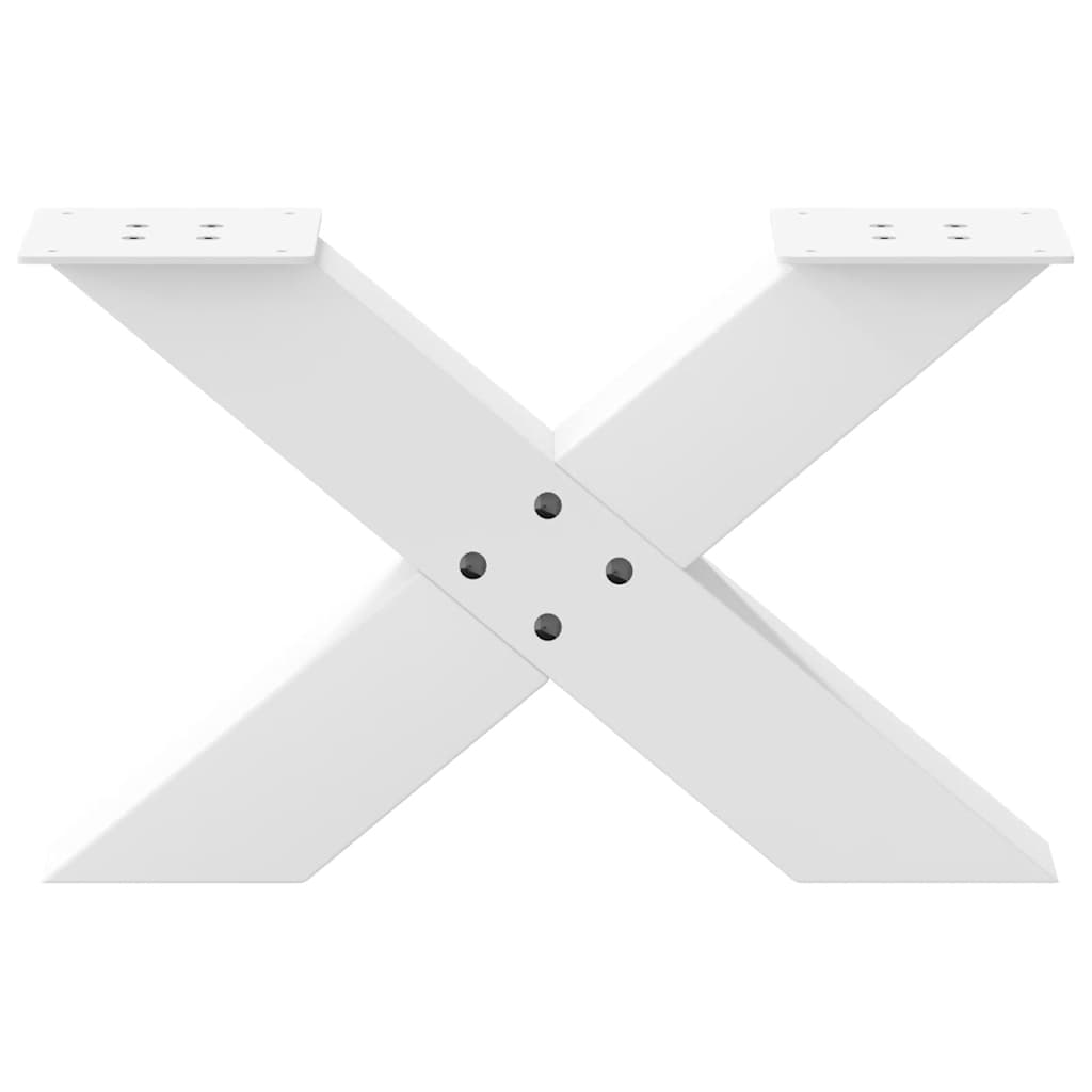2 db fehér, X alakú acél dohányzóasztal láb 50 x (30-31) cm