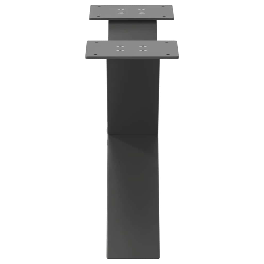2 db antracitszürke X-alakú acél dohányzóasztal láb 50x(30-31) cm