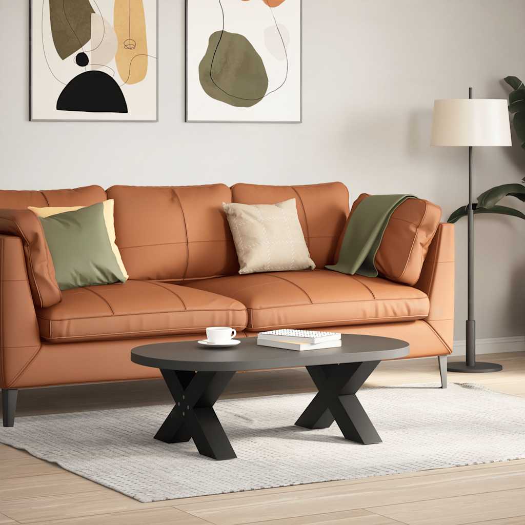 2 db fekete, X alakú acél dohányzóasztal láb 60 x (30-31) cm
