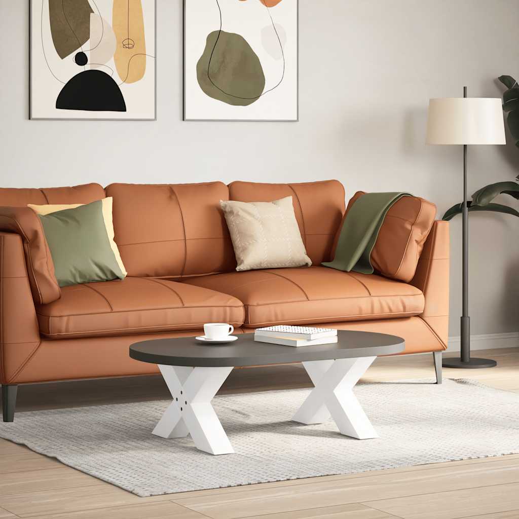 2 db fehér, X alakú acél dohányzóasztal láb 60 x (30-31) cm