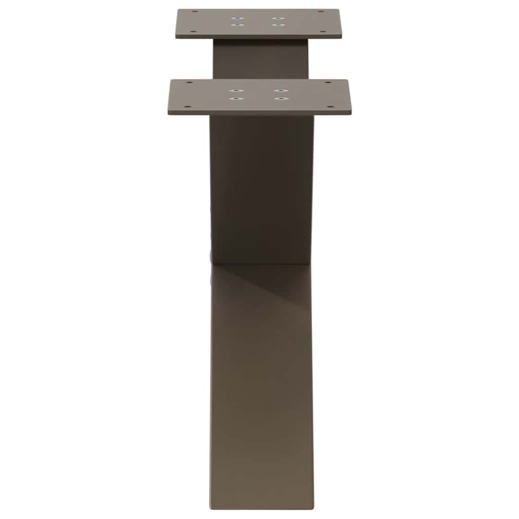 2 db X alakú natúr acél dohányzóasztal láb 60 x (30-31) cm