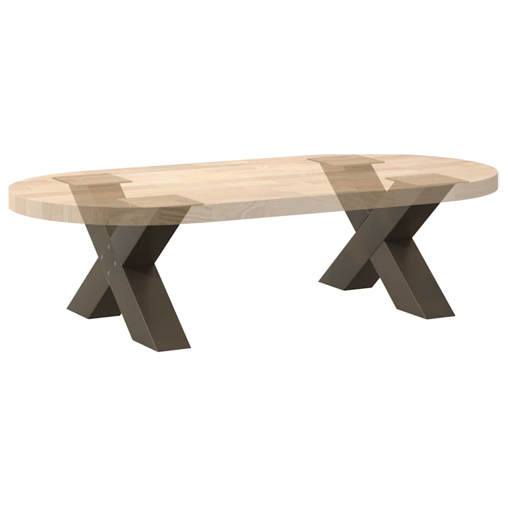 2 db X alakú natúr acél dohányzóasztal láb 60 x (30-31) cm