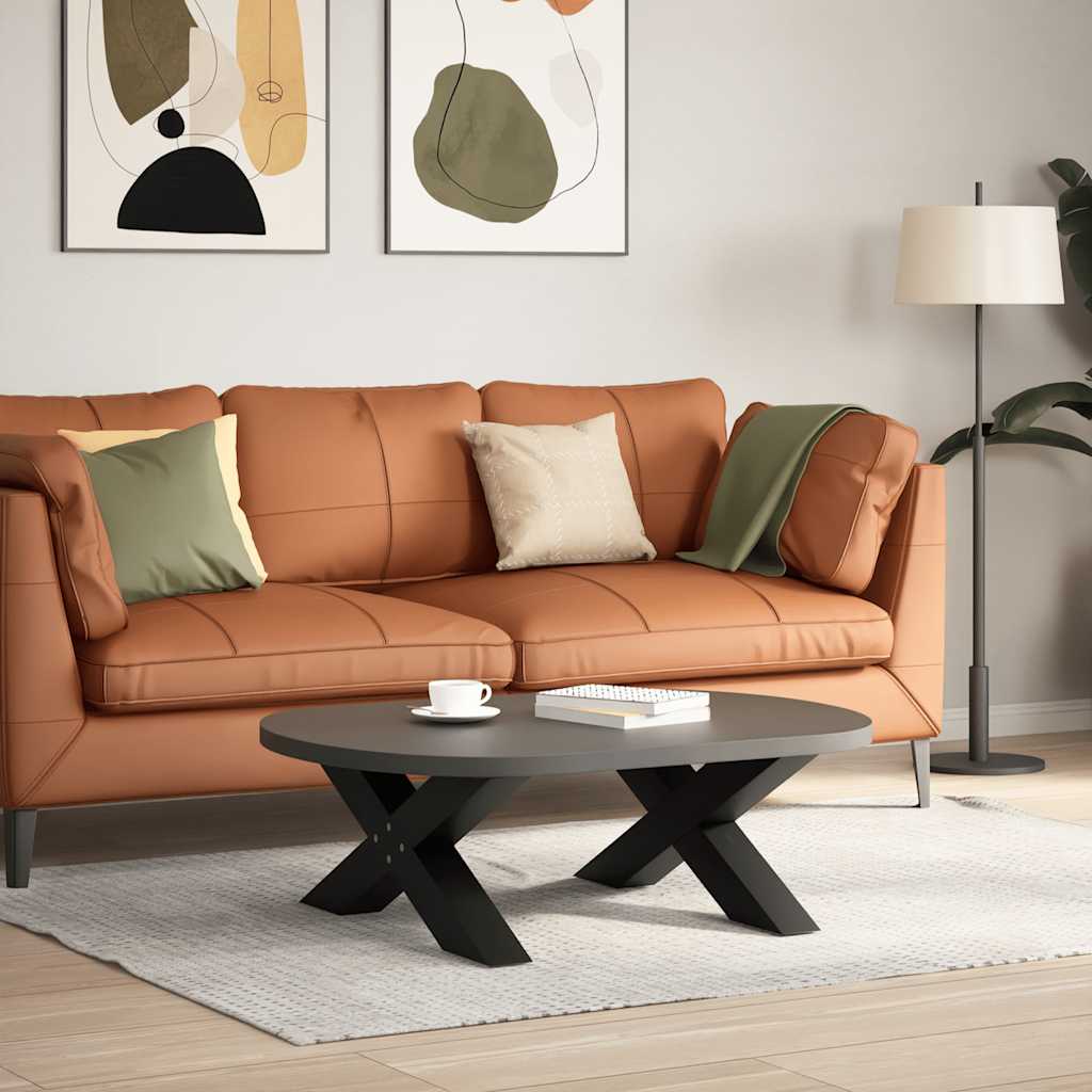 2 db fekete, X alakú acél dohányzóasztal láb 70 x (30-31) cm