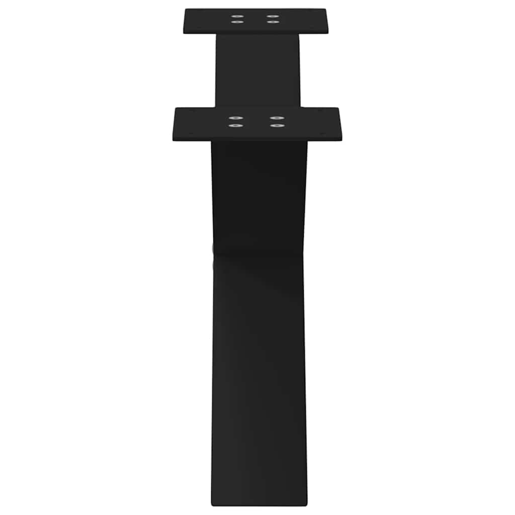 2 db fekete, X alakú acél dohányzóasztal láb 70 x (30-31) cm