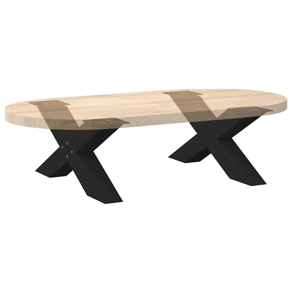2 db fekete, X alakú acél dohányzóasztal láb 70 x (30-31) cm
