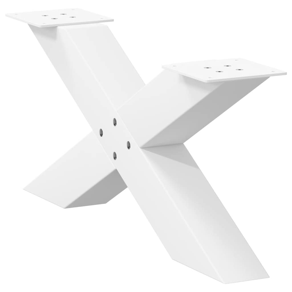 2 db fehér, X alakú dohányzóasztal láb 70 x (30-31) cm acél