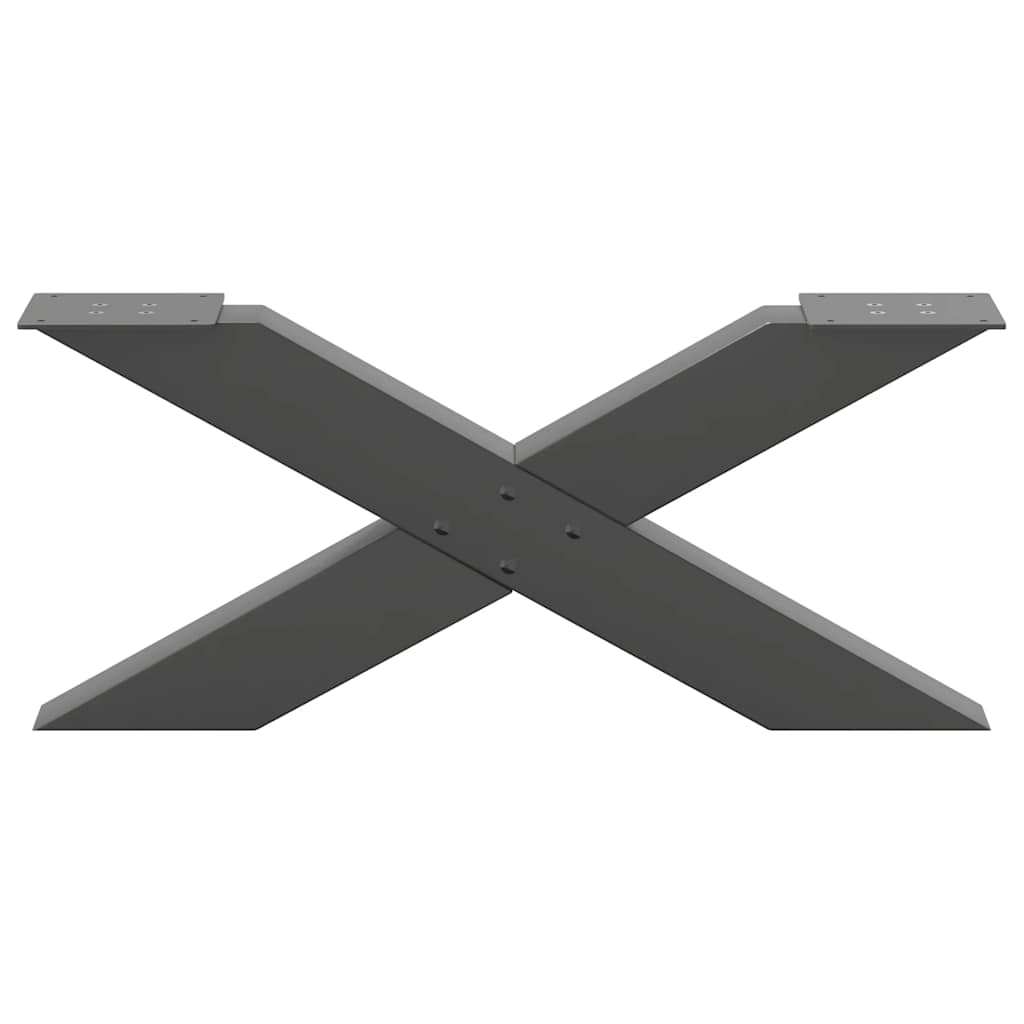 2 db antracitszürke X-alakú acél dohányzóasztal láb 70x(30-31) cm