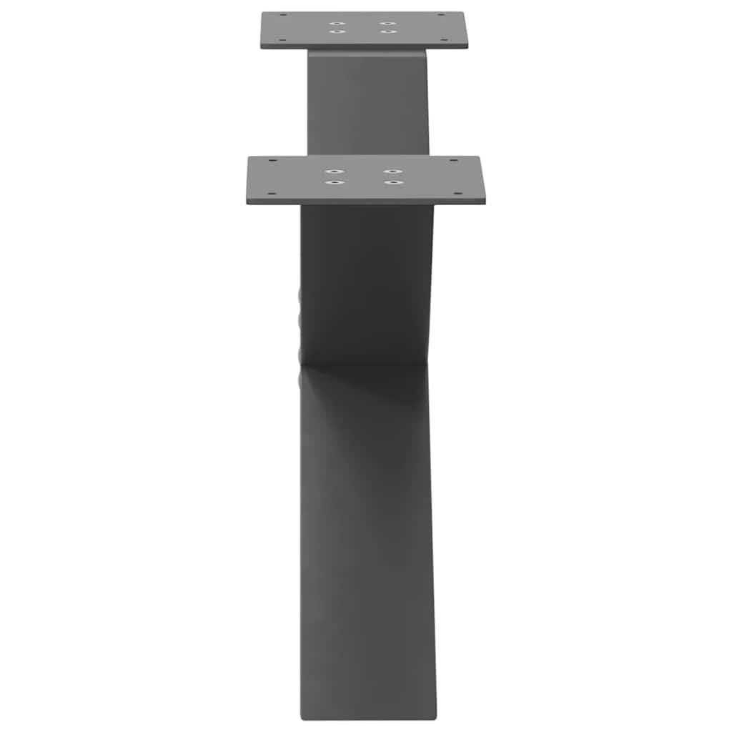 2 db antracitszürke X-alakú acél dohányzóasztal láb 70x(30-31) cm