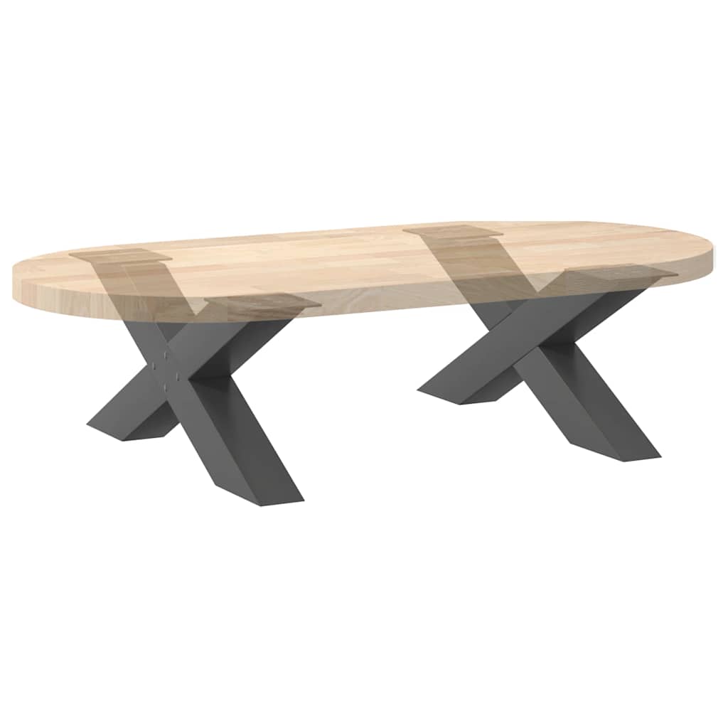 2 db antracitszürke X-alakú acél dohányzóasztal láb 70x(30-31) cm