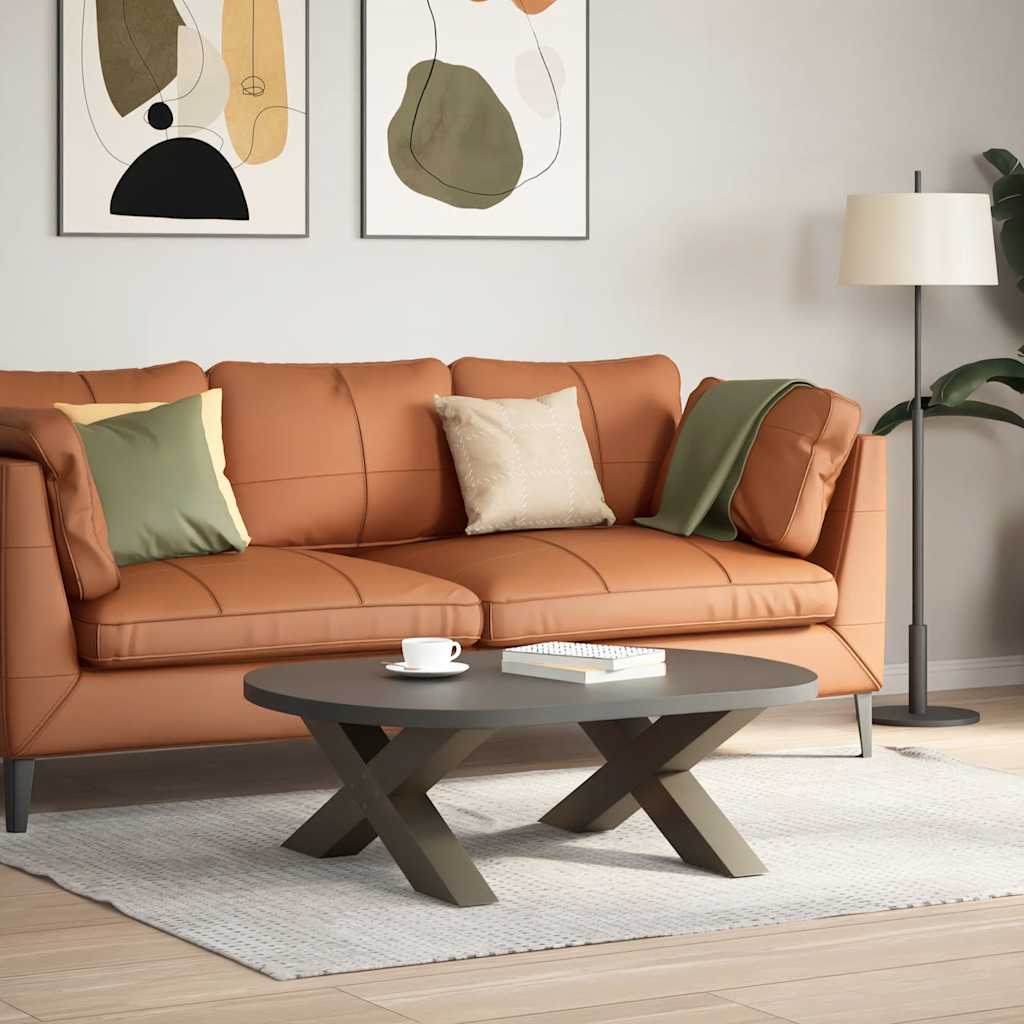 2 db X alakú natúr acél dohányzóasztal láb 70x(30-31) cm