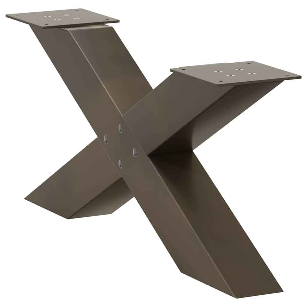 2 db X alakú natúr acél dohányzóasztal láb 70x(30-31) cm