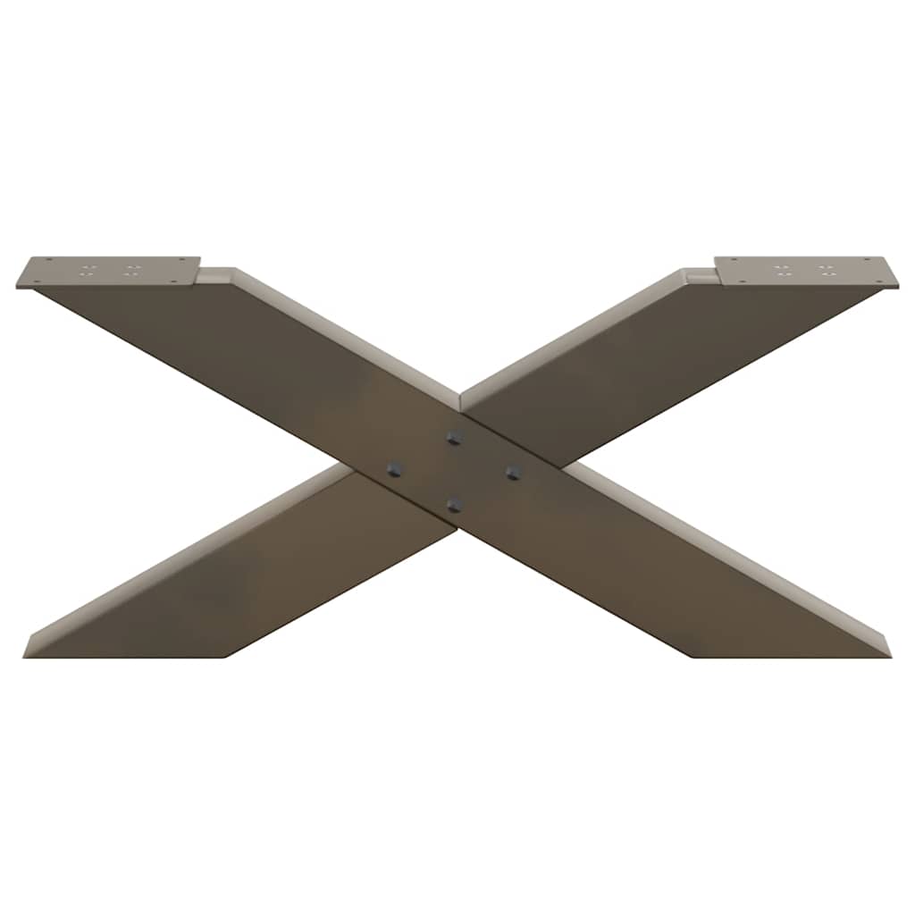 2 db X alakú natúr acél dohányzóasztal láb 70x(30-31) cm