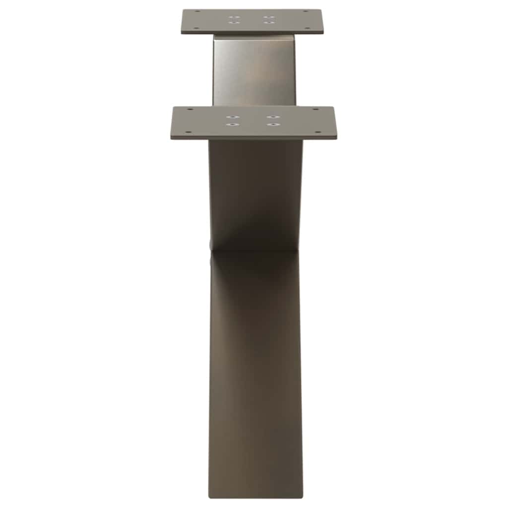 2 db X alakú natúr acél dohányzóasztal láb 70x(30-31) cm