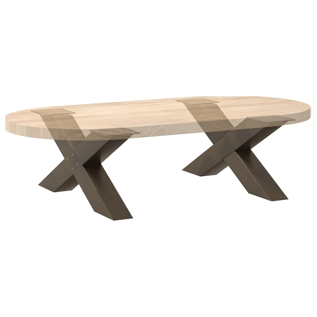 2 db X alakú natúr acél dohányzóasztal láb 70x(30-31) cm