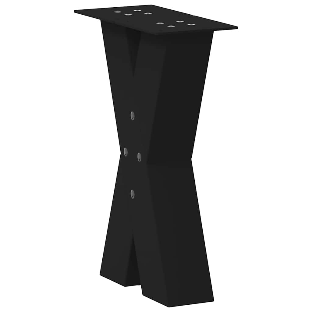 2 db fekete, X alakú acél dohányzóasztal láb 28 x (42-43) cm