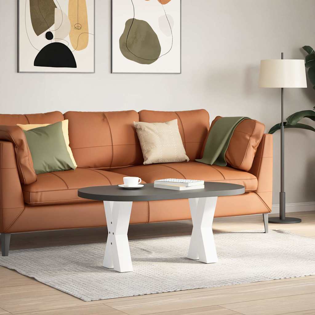 2 db fehér, X alakú acél dohányzóasztal láb 28 x (42-43) cm